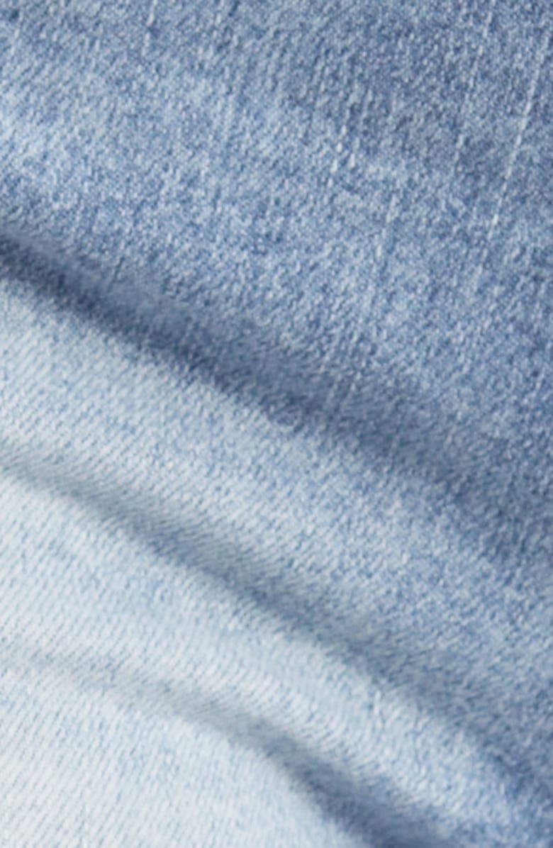 HIDDEN JEANS Distressed Side Zip Fringe Denim Shorts, Alternate, color, Light Wash