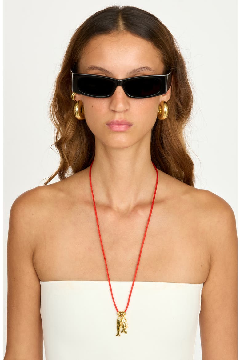 Sardine & Fishbone Necklace, Alternate, color, GOLD PLATED