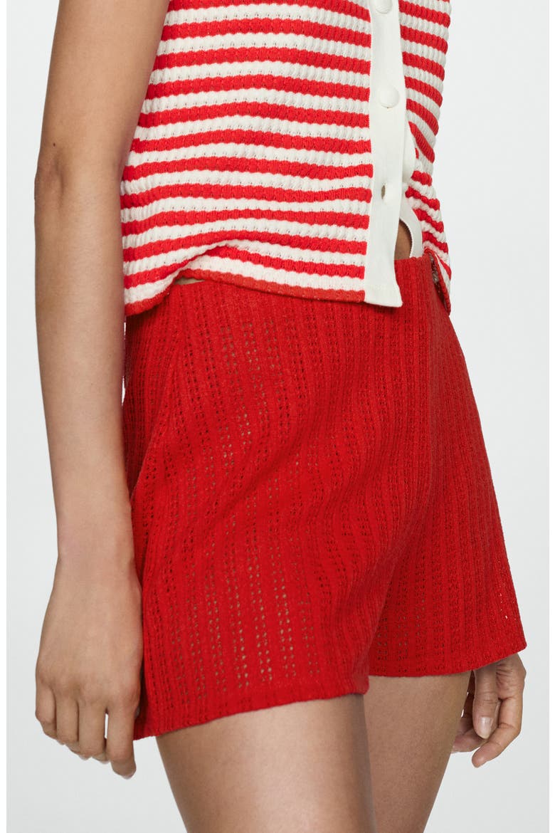 Straight Knit Shorts, Alternate, color, CORAL RED