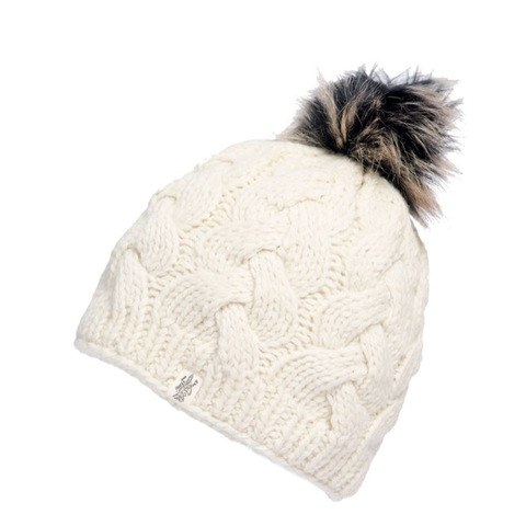 Boheme Cable Beanie w/ Faux Fur Pom