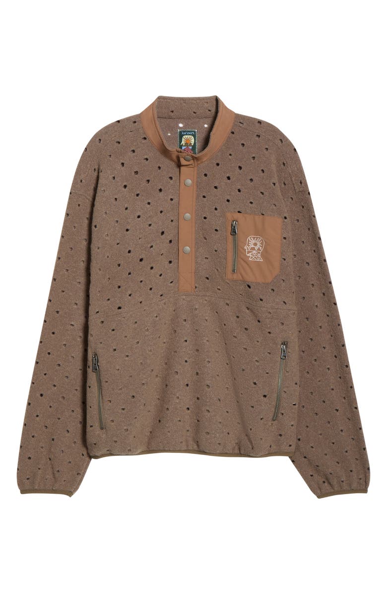 Brain Dead Hole Mock Neck Sweatshirt, Alternate, color, Brown