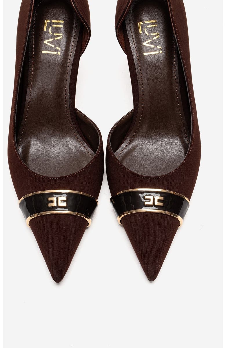 Prologue Shoes Kendra Pointed Toe Stiletto Pump, Alternate, color, Brown