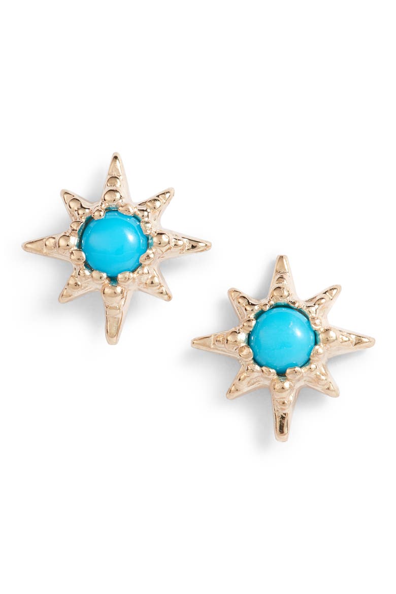 Micro Starburst Earrings, Main, color, GOLD
