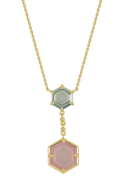 14K Gold Color Amethyst Pendant Necklace