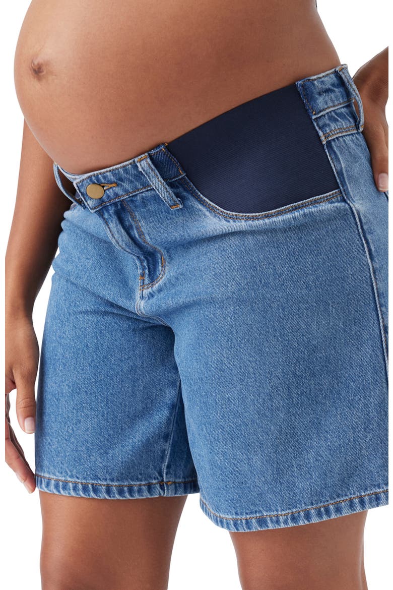 Dion Denim Maternity Shorts, Alternate, color, Classic Wash
