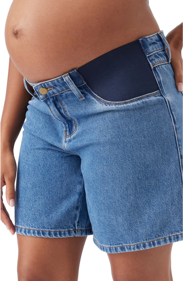 Ripe Maternity Dion Denim Maternity Shorts, Alternate, color, Classic Wash