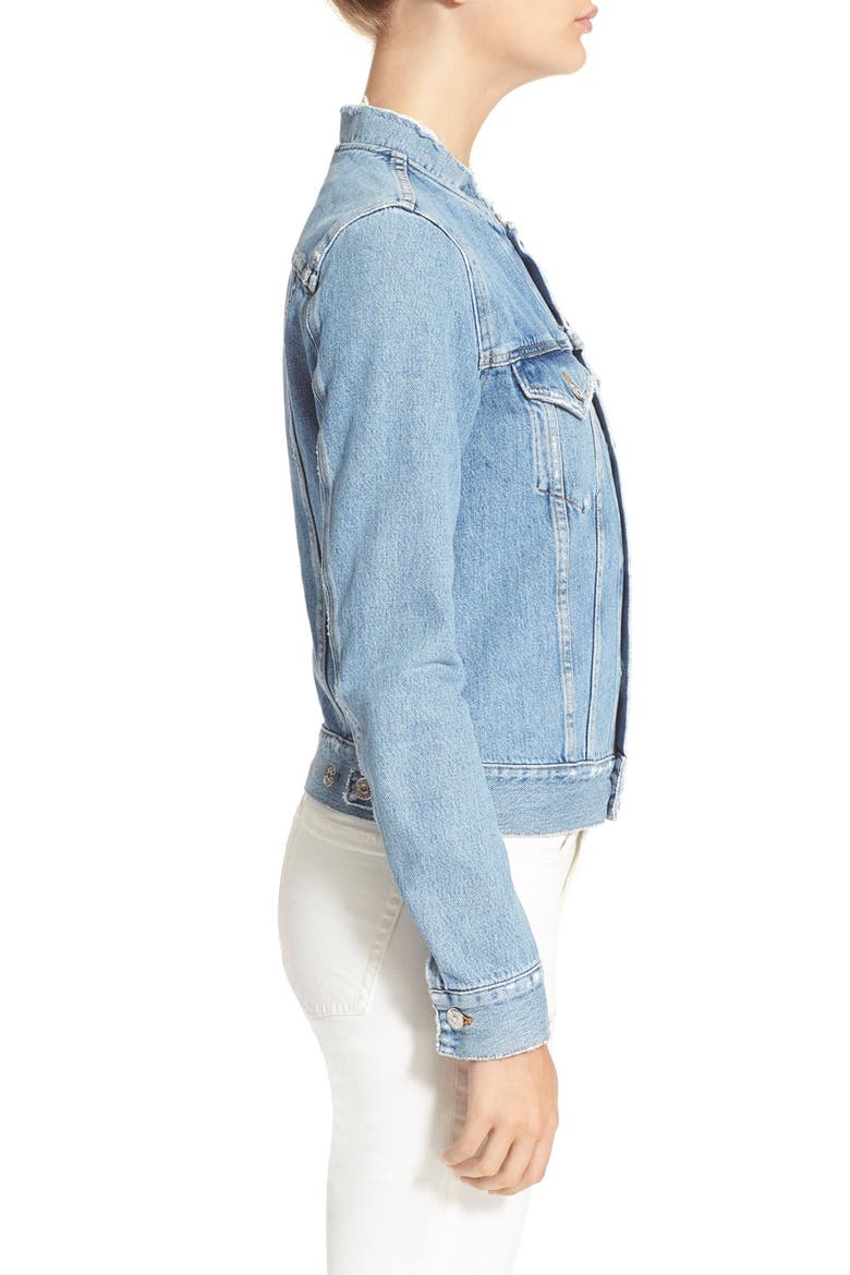 Fray Denim Jacket, Alternate, color, INDIGO FRAY