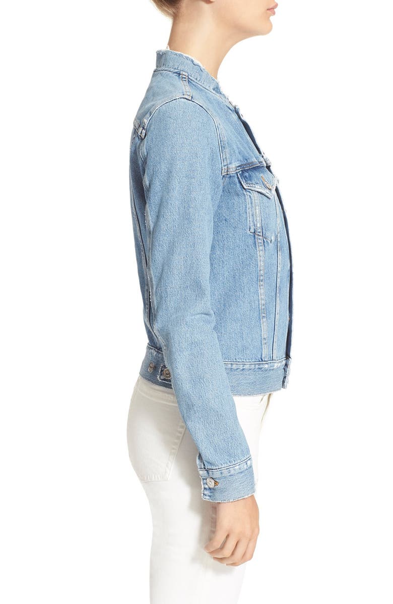 Acne Studios Fray Denim Jacket, Alternate, color,