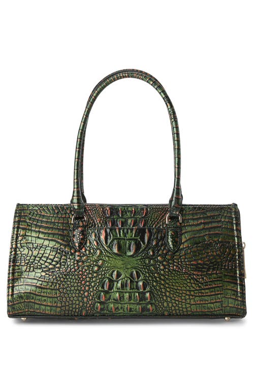 Brahmin Sophia Croc Embossed Leather Satchel In Red