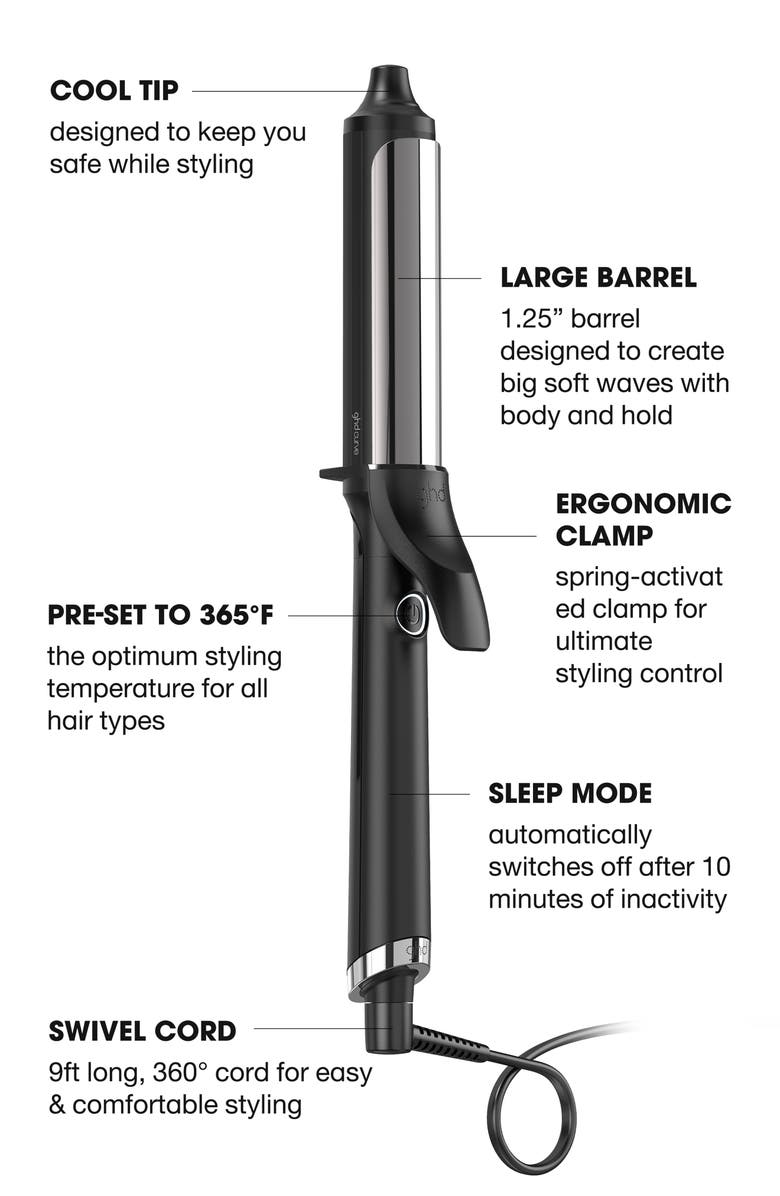 ghd Soft Curl 1 1/4-Inch Curling Iron, Alternate, color, Black