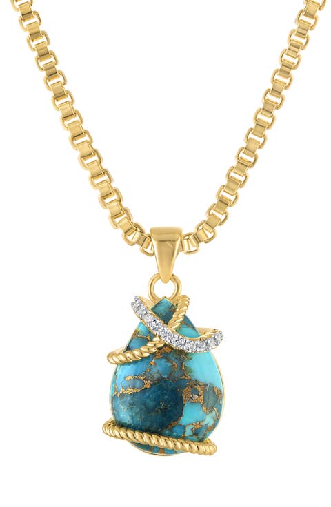 Turquoise Teardrop Pendant Necklace