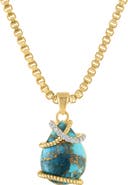 FZN Turquoise Teardrop Pendant Necklace