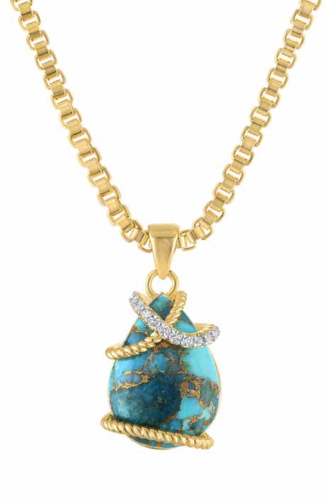 Turquoise Teardrop Pendant Necklace