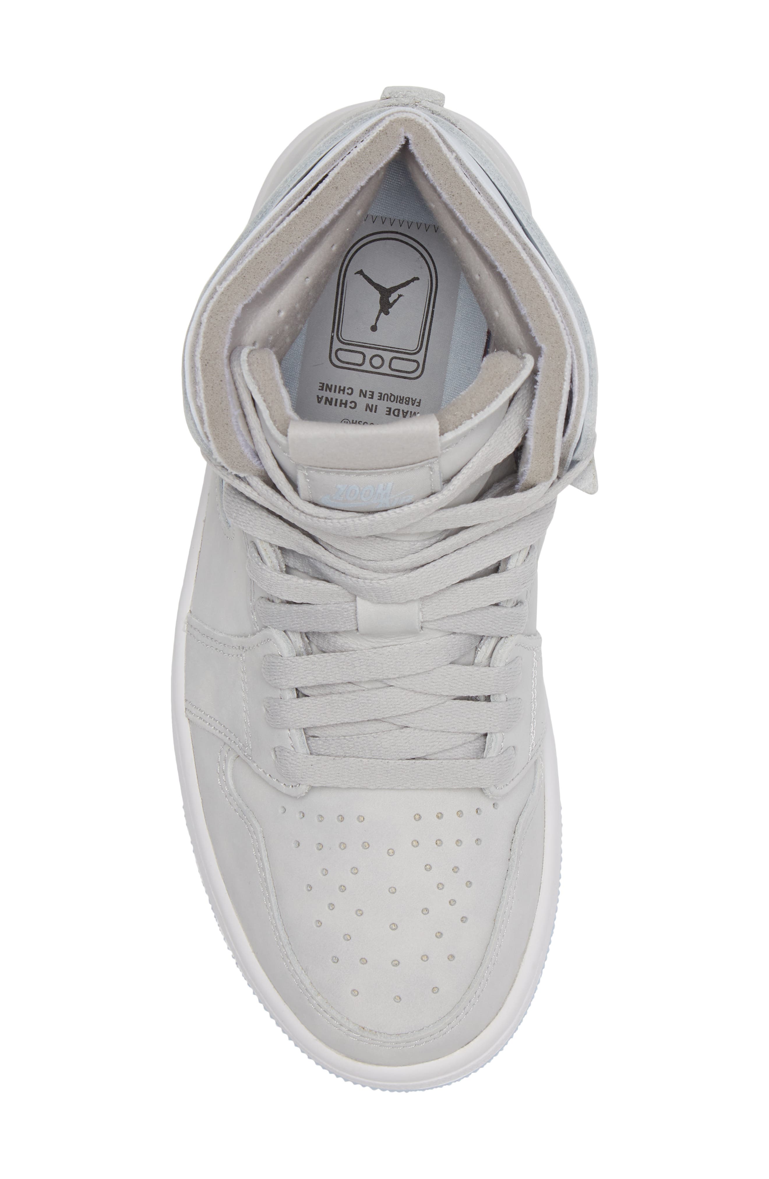 Air Jordan 1 Zoom Air Comfort High Top Sneaker, Alternate, color, GREY/ CELESTINE BLUE/ WHITE