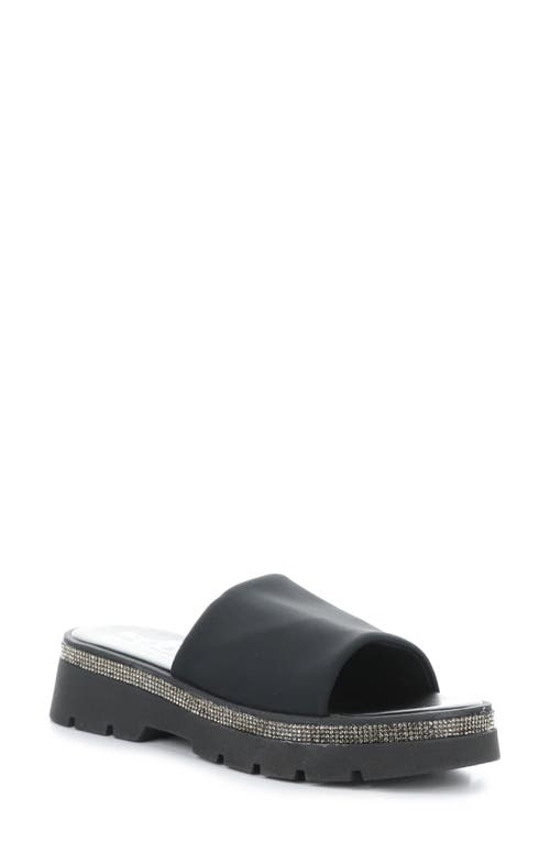 Bos. & Co. Counsil Platform Slide Sandal In Black