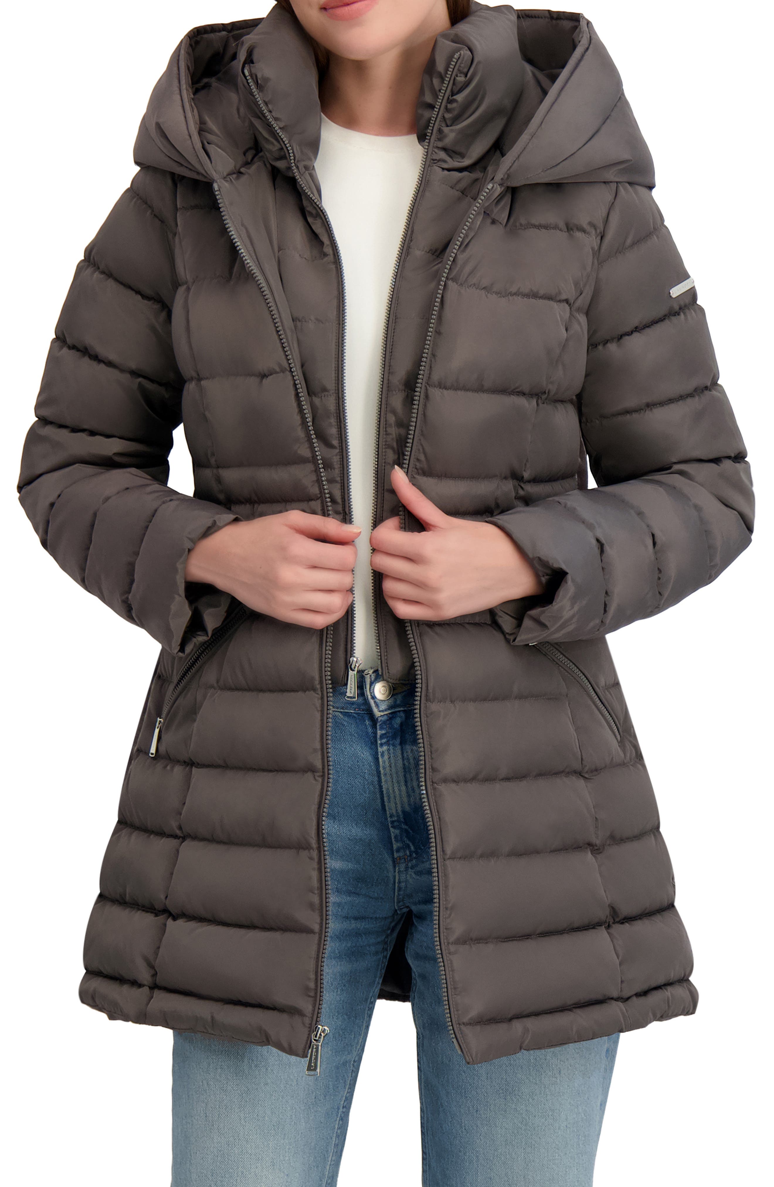 Laundry by Shelli Segal Quarter Bibbed Puffer Jacket