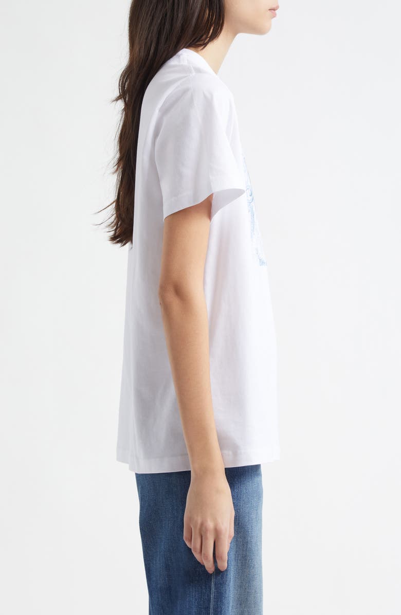 Ganni Embroidered Logo Organic Cotton T-Shirt, Alternate, color, 