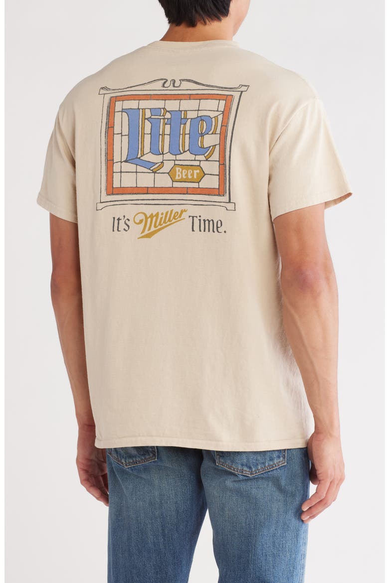 Miller Lite Stained Glass Graphic T-Shirt, Alternate, color, SAND