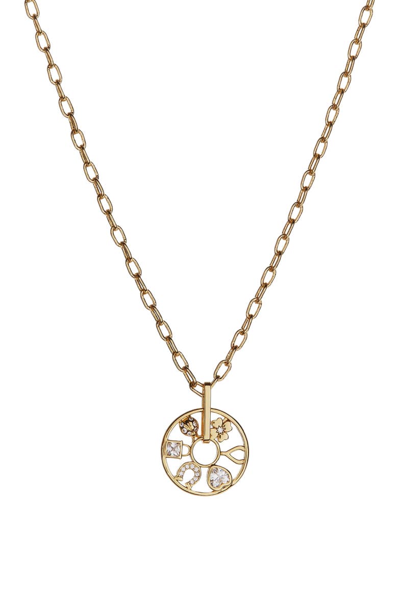 Love Luck Wheel Necklace, Main, color, Gold