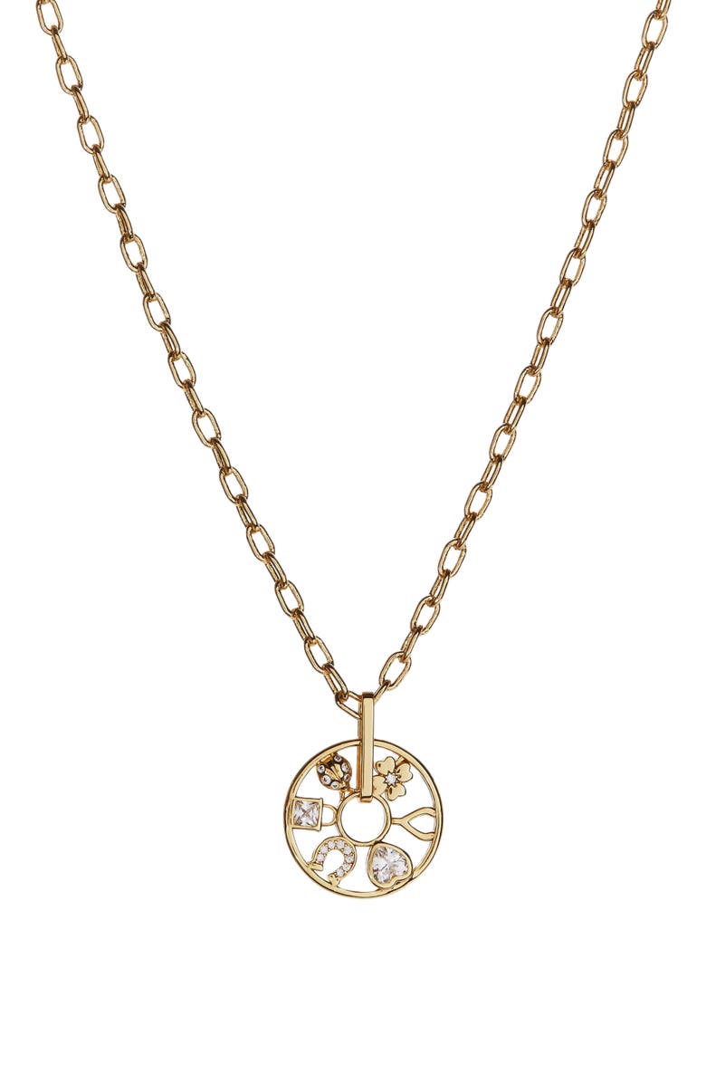 Alex and Ani Love Luck Wheel Necklace, Main, color, Gold