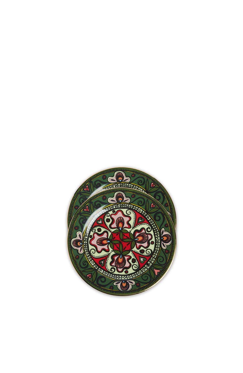 La DoubleJ Dessert Plates Set Of 2 Abundance Dark Green, Main, color, Abundance Dark Green