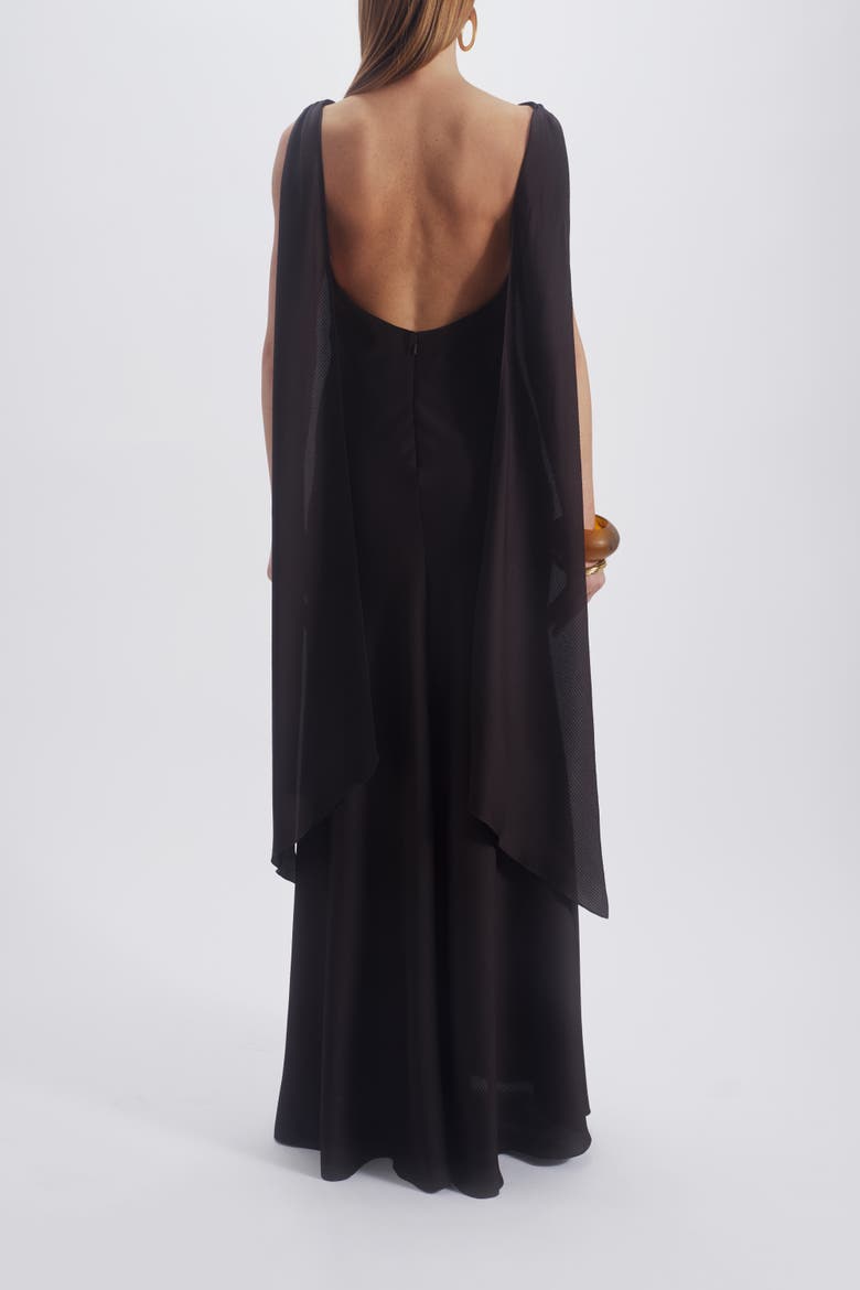 Bias Cut Streamer Dress, Alternate, color, Raisin