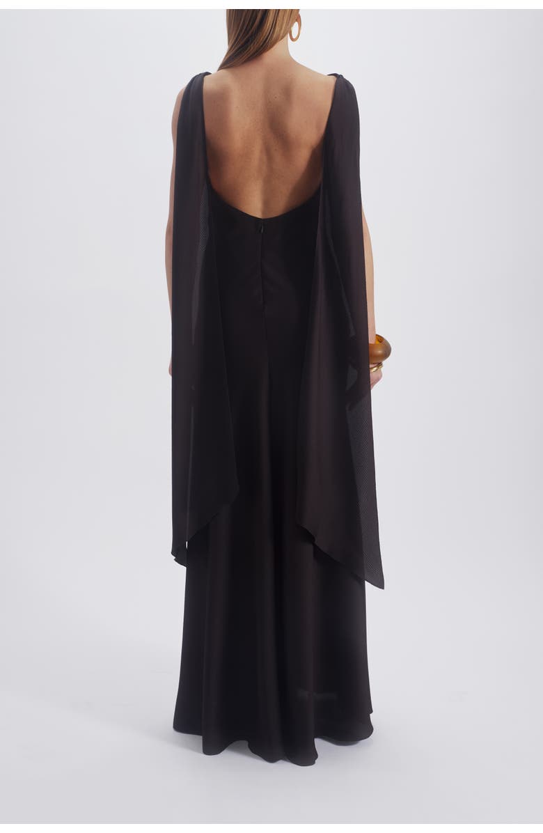 Amsale Bias Cut Streamer Dress, Alternate, color, Raisin