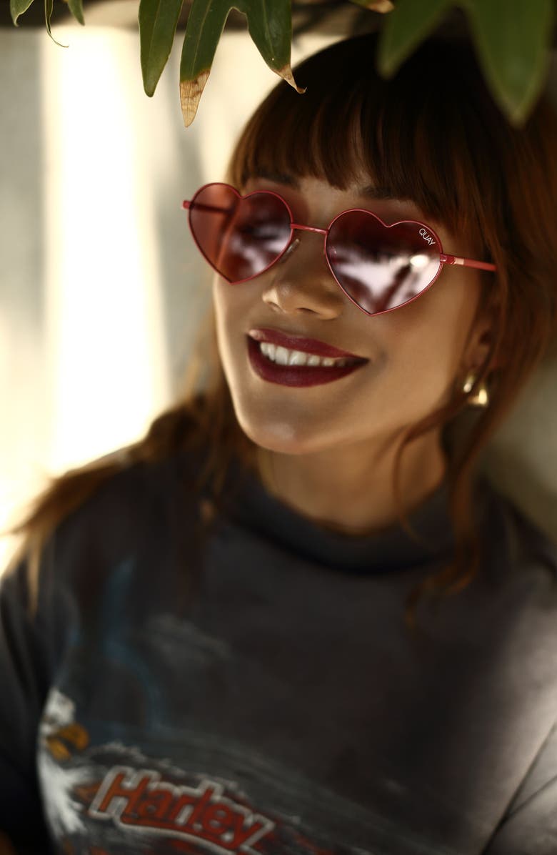 QUAY Australia 53mm Heart Breaker Heart-Shaped Sunglasses, Alternate, color, 