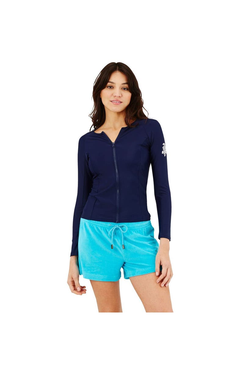 Vilebrequin Women's Solid Zipper Rashguard, Main, color, Bleu Marine