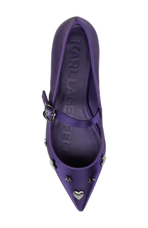 Shop Karl Lagerfeld Paris Veyda Pointed Toe Mary Jane Flat In Deep Plum