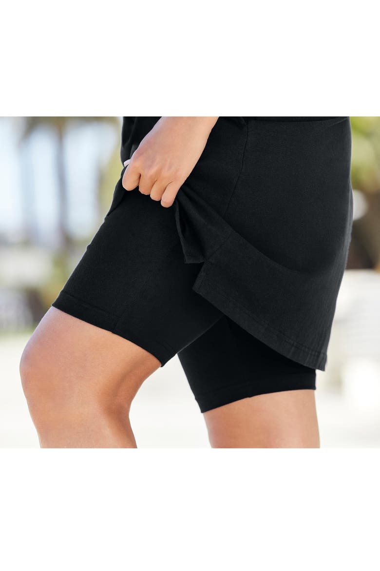 Everyday Stretch Cotton Skort, Alternate, color, BLACK