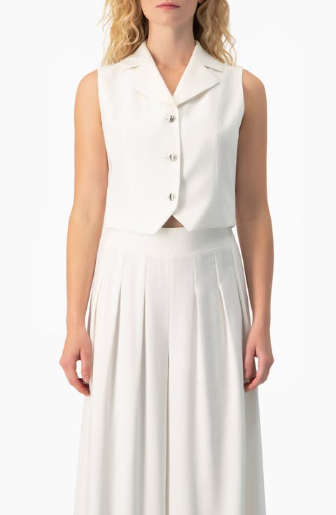 Tailored Sleeveless Crop Blazer Vest
