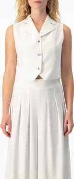 IVONNE Tailored Sleeveless Crop Blazer Vest