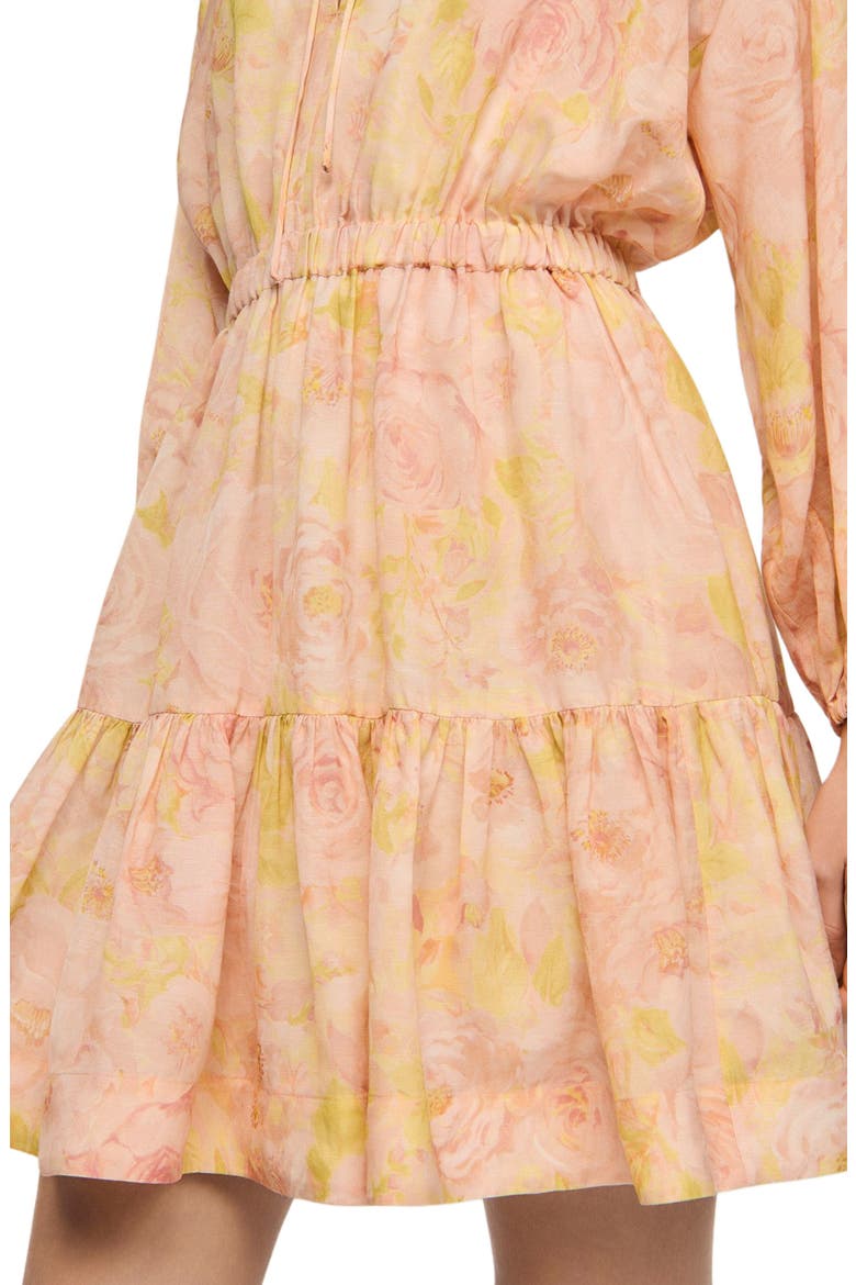 Flower print short dress, Alternate, color, Pink / green