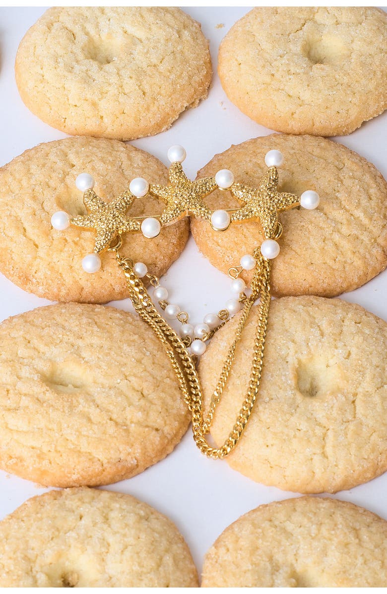 Classicharms Lila Starfish Waterfall Brooch, Alternate, color, Gold