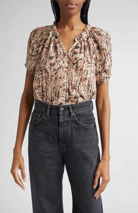 Ramy Brook Soraya Pleated Puff Sleeve Top