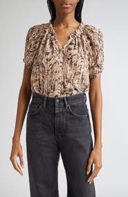 Ramy Brook Soraya Pleated Puff Sleeve Top