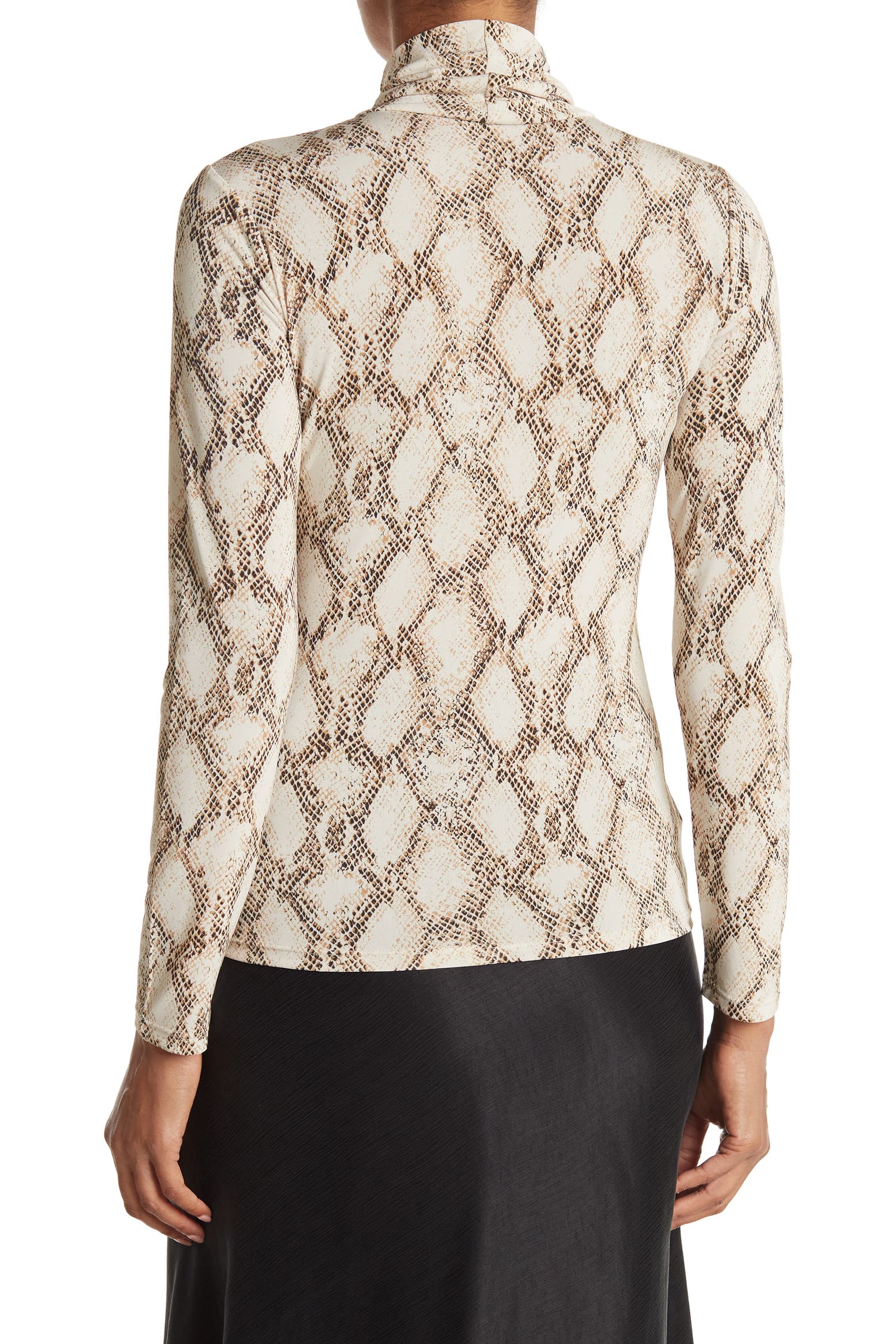 Snake Curtains BCBGeneration Snake Print Turtleneck Long Sleeve Top (Women ...