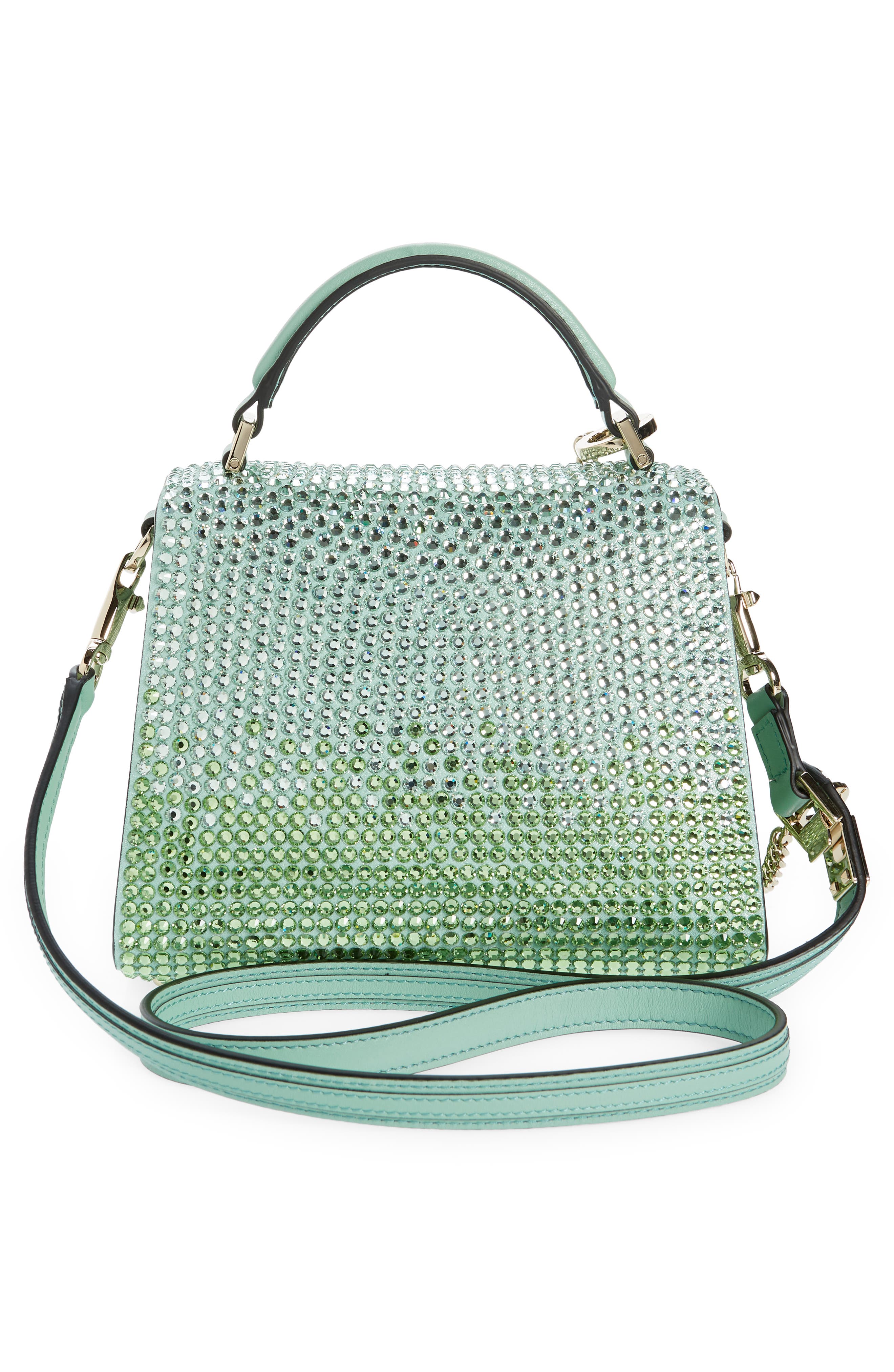 Valentino Garavani Mini VSling Crystal Embellished Top Handle Bag, Alternate, color, 