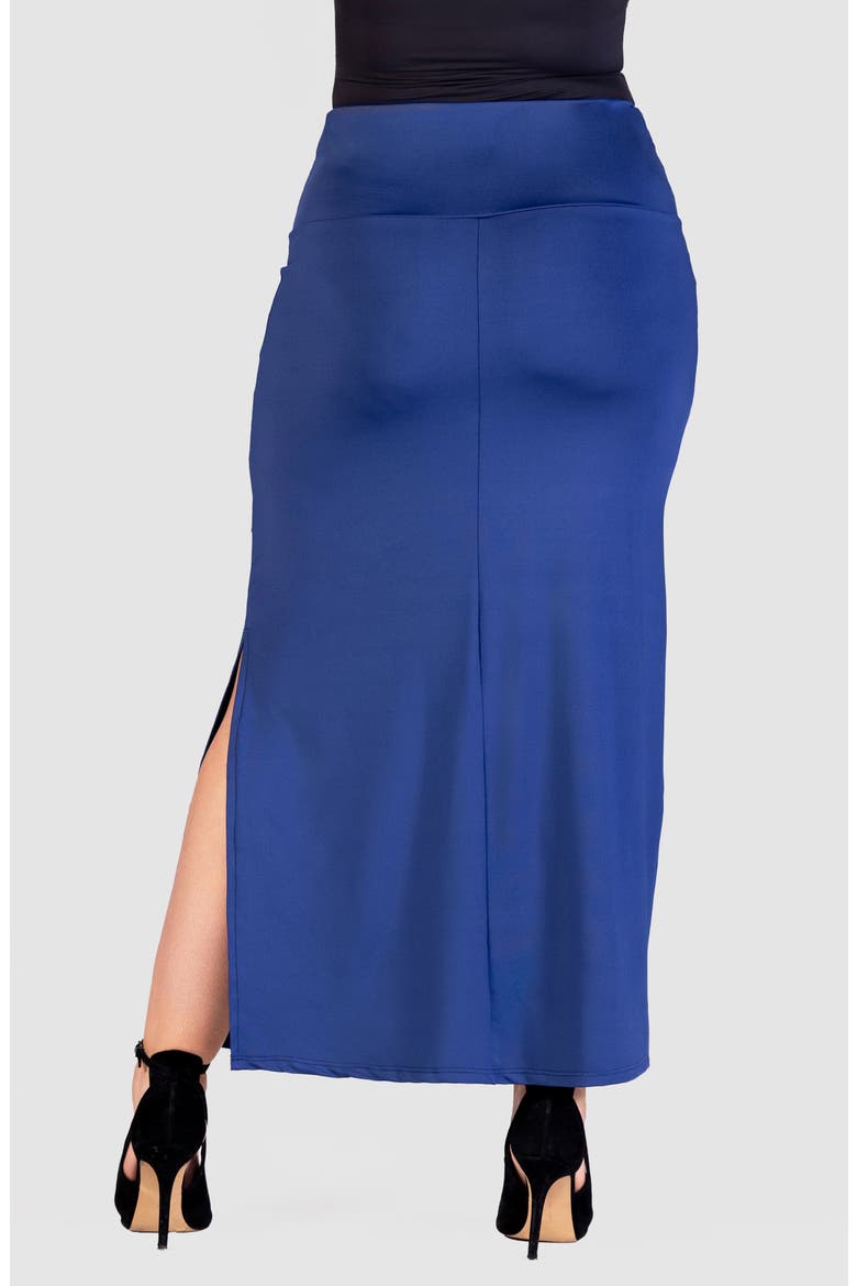 Side Slit Knit Maxi Skirt, Alternate, color, NAVY
