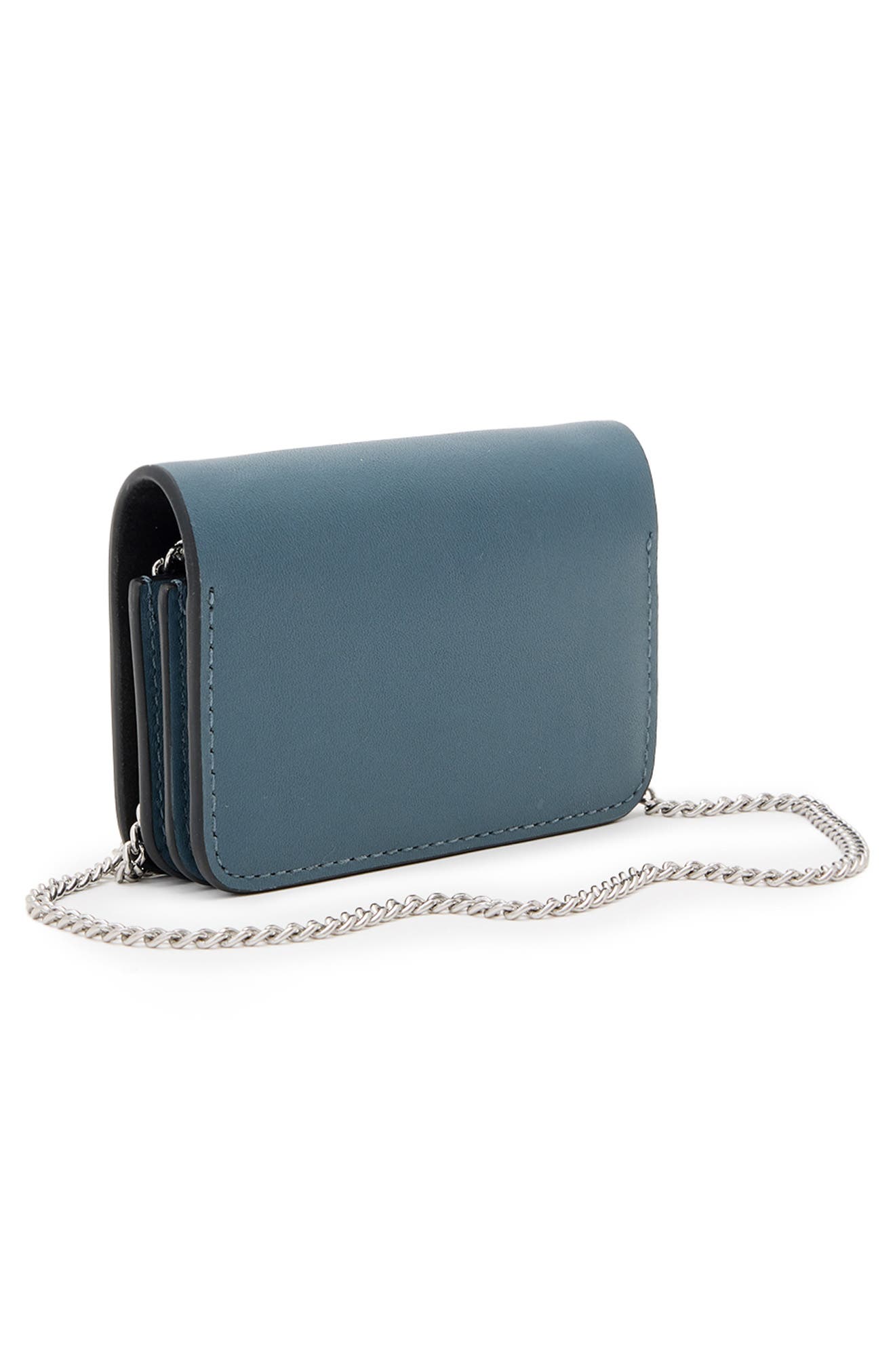 The Honore Leather Cardholder, Alternate, color, STEEL BLUE