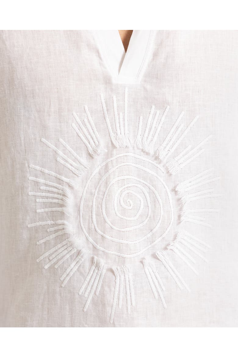 Ridley Embroidery Relaxed Fit Linen Sunshine Embroidery Shirt, Alternate, color, White