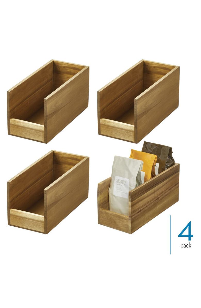 iDesign Acacia Wood Open-Front Pantry Bin for Kitchen Organization, Main, color, Natural