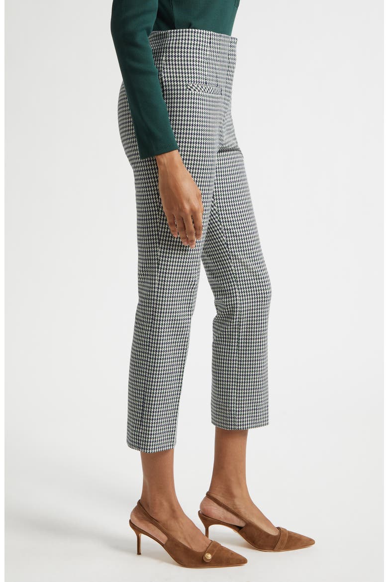 Kean Houndstooth Check Crop Pants, Alternate, color, NAVY/ DARK PINE MULTI