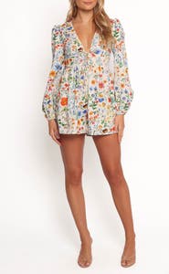 Petal & Pup Irisa Long Sleeve Cotton & Linen Romper