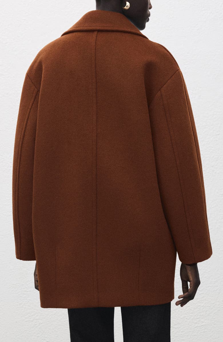 MANGO Wool Blend Coat, Alternate, color, Medium Brown