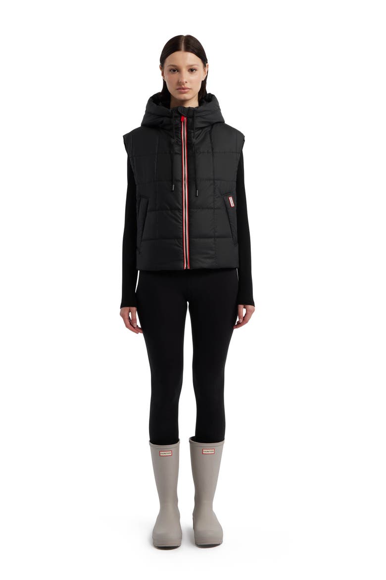 Lindsey Water Repellent Quilted Vest, Alternate, color, BLACK