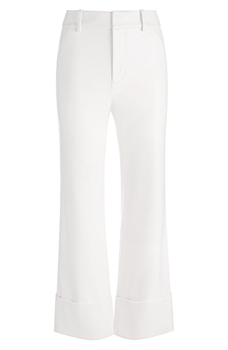 Alice + Olivia Alexander High Waist Faux Leather Pants, Alternate, color, Off White