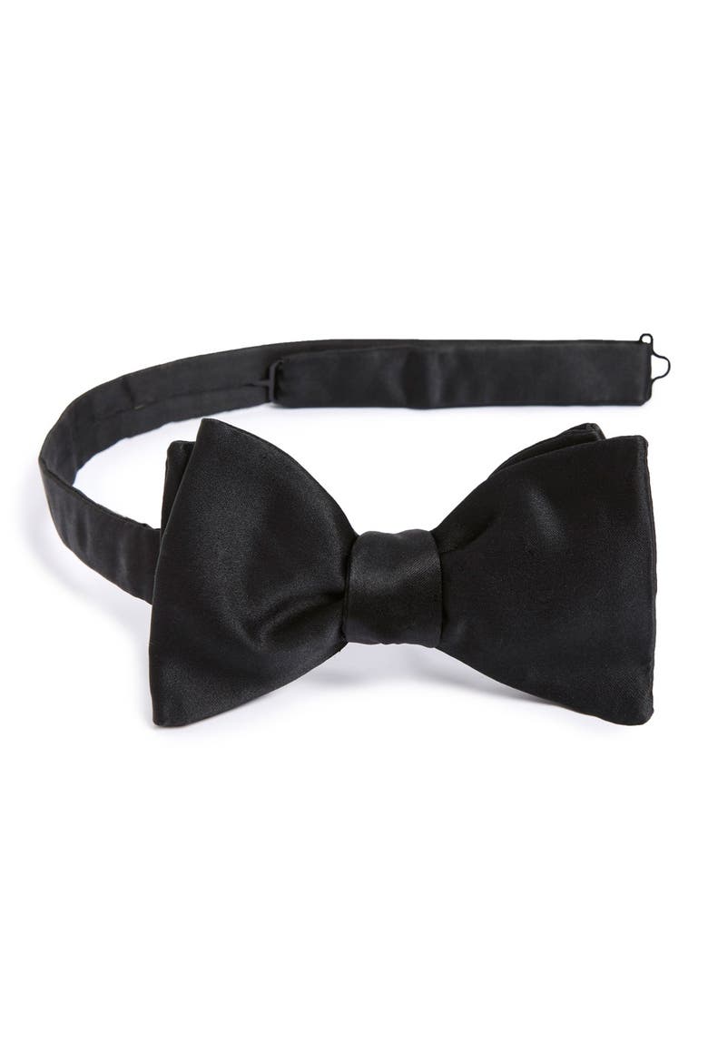 Silk Bow Tie, Main, color, BLACK