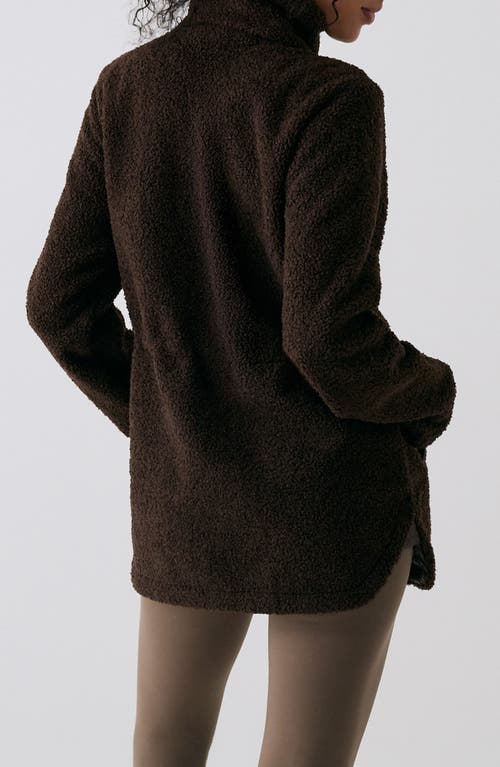 Lole Fiercely High Pile Fleece Jacket In Brown